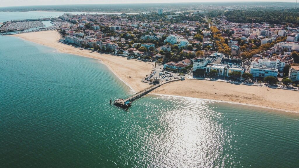 Bassin d’Arcachon vue aérienne – transfert VTC Bordeaux Arcachon